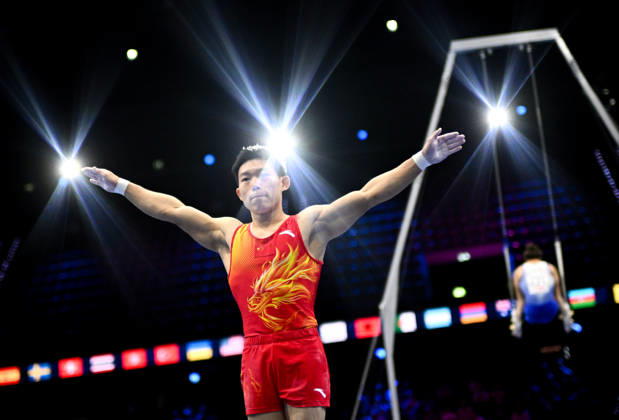 Netherlands Artistic Gymnastics World Championships Qualifiers 9267116 18.10.2026 China s Yang Haonan competes on the vault during the men s qualification of the 2026 World Artistic Gymnastics Championships in Rotterdam, the Netherlands. Alexey Filippov Sputnik Rotterdam Netherlands  Copyright: xAlexeyxFilippovx