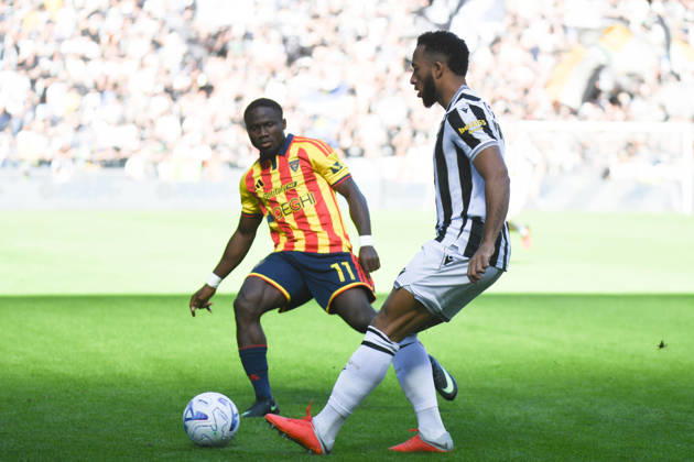 October 18, 2026, Udine: Lecce s Konan N Dri in action against Udinese s Enzo Ebosse during the italian soccer Serie A match between Udinese Calcio vs US Lecce on 18 October 2026 at the Bluenergy stadium in Udine, Italy. ANSA . Soccer: Serie A; Udinese Vs Lecce  - ZUMAa110 20261018_zaf_a110_006 Copyright: xEttorexGriffonix
