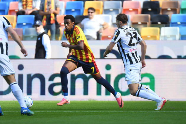 October 18, 2026, Udine: Lecce s Amar Fatah in action during the italian soccer Serie A match between Udinese Calcio vs US Lecce on 18 October 2026 at the Bluenergy stadium in Udine, Italy. ANSA . Soccer: Serie A; Udinese Vs Lecce  - ZUMAa110 20261018_zaf_a110_007 Copyright: xEttorexGriffonix
