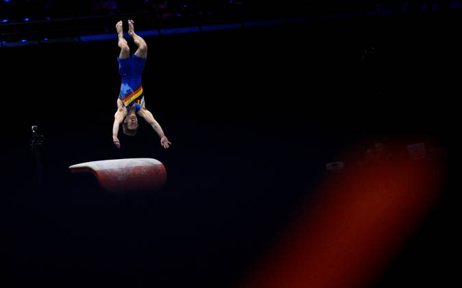 Netherlands Artistic Gymnastics World Championships Qualifiers 9267164 18.10.2026 Belgium s Glen Cuyle competes on the vault during the men s qualification of the 2026 World Artistic Gymnastics Championships in Rotterdam, the Netherlands. Alexey Filippov Sputnik Rotterdam Netherlands  Copyright: xAlexeyxFilippovx