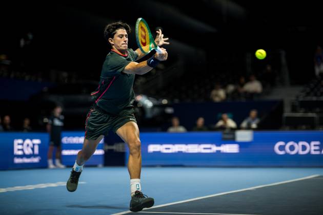 Federico Cina of Italy pictured in action during the European Open ATP, Tennis Herren tennis tournament in Brussels, on Sunday 18 October. This year s edition of the tournament is taking place from 17 to 25 October JASPERxJACOBS  x190192792x