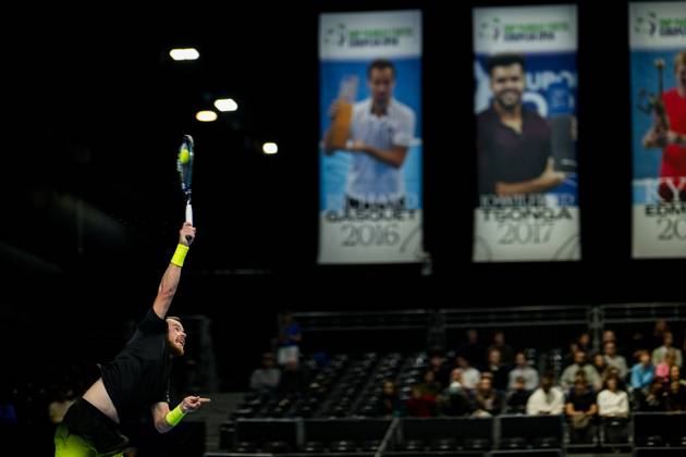 Remy Bertola of Switzerland pictured in action during the European Open ATP, Tennis Herren tennis tournament in Brussels, on Sunday 18 October. This year s edition of the tournament is taking place from 17 to 25 October JASPERxJACOBS  x190192801x
