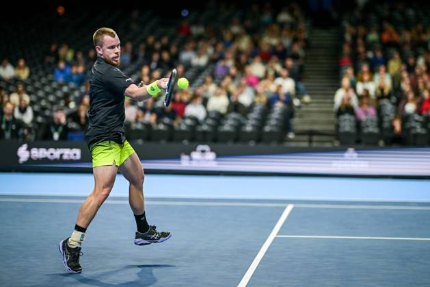 Remy Bertola of Switzerland is pictured in action during the European Open ATP, Tennis Herren tennis tournament in Brussels, on Saturday 18 October. This year s edition of the tournament is taking place from 17 to 25 October DAVIDxPINTENS  x190193400x