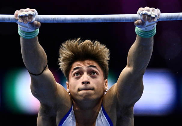 Netherlands Artistic Gymnastics World Championships Qualifiers 9267296 18.10.2026 Italy s Simone Speranza competes on the horizontal bar during the men s qualification of the 2026 World Artistic Gymnastics Championships in Rotterdam, the Netherlands. Alexey Filippov Sputnik Rotterdam Netherlands  Copyright: xAlexeyxFilippovx