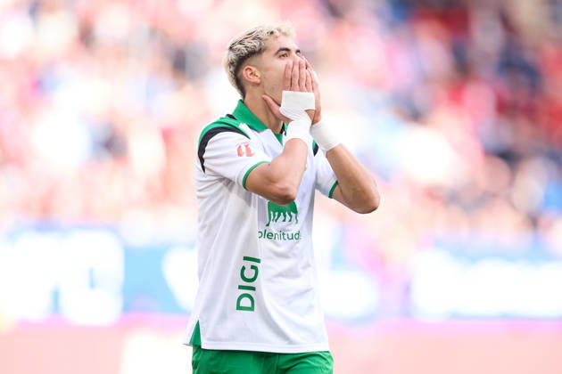 October 18, 2026, Pamplona, Navarra, SPAIN: Yassir Zabiri of Real Racing Club de Santander reacts during the LaLiga EA Sports match between CA Osasuna and Real Racing Club de Santander at El Sadar on October 18, 2026, in Pamplona, Spain. CA Osasuna V Racing De Santander - LaLiga EA Sports  - ZUMAa181 20261018_zaa_a181_103 Copyright: xRicardoxLarreinax