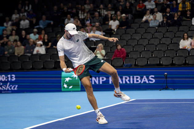 TENNIS : ATP, Tennis Herren 250 - Grand Tennis AURA - Decines (France) 18 10 2026 Kyrian Jacquet (Fra) faces Sascha Gueymard (FRA) during the qualifying tournament of the Auvergne Rhône-Alpes Grand Prix at the LDLC Arena in Décines on October 18, 2026. Photo Sandrine Thesillat PsNewZ  Copyright: xSandrinexTHESILLATx