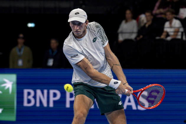 TENNIS : ATP, Tennis Herren 250 - Grand Tennis AURA - Decines (France) 18 10 2026 Kyrian JACQUET (FRA) vs Sascha GUEYMARD WAYENBURG (FRA) during the qualifying tournament of the Auvergne Rhône-Alpes Grand Prix at the LDLC Arena in Décines on October 18, 2026. Photo Sandrine Thesillat PsNewZ  Copyright: xSandrinexTHESILLATx