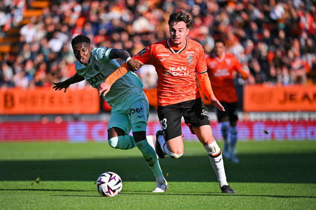 FC Lorient v AS Monaco - Ligue 1 McDonald s 2026 2027 Gabin BERNARDEAU of Lorient and Lamine CAMARA of Monaco during Ligue 1 McDonald s match between Lorient and Monaco at Stade du Moustoir on October 18, 2026 in Lorient, France. Lorient France  Copyright: xIconxSportx 776577183
