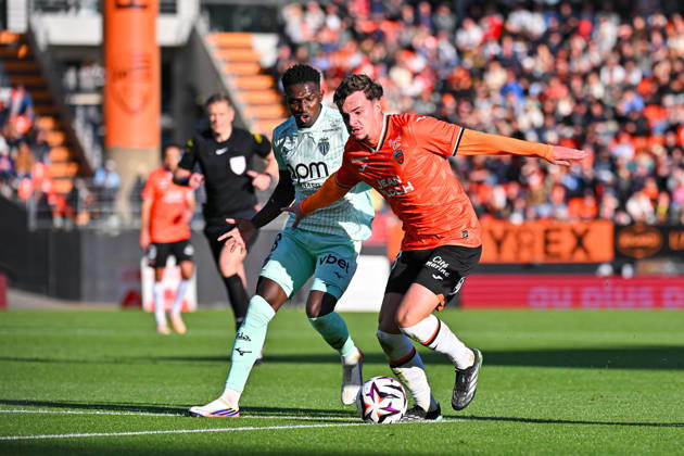 FC Lorient v AS Monaco - Ligue 1 McDonald s 2026 2027 Gabin BERNARDEAU of Lorient and Lamine CAMARA of Monaco uring Ligue 1 McDonald s match between Lorient and Monaco at Stade du Moustoir on October 18, 2026 in Lorient, France. Lorient France  Copyright: xIconxSportx 776577183