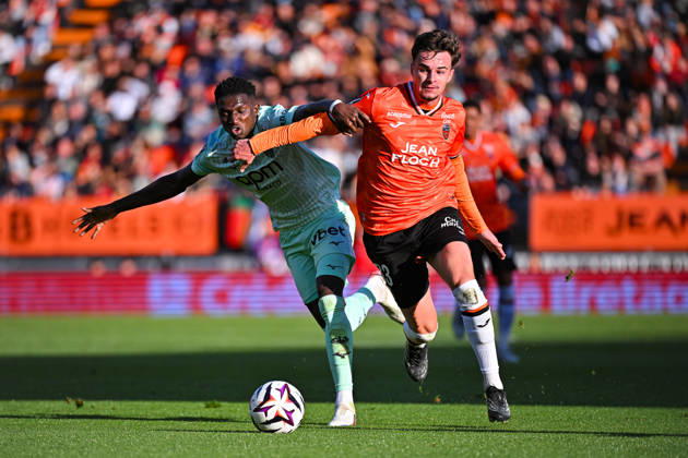 FC Lorient v AS Monaco - Ligue 1 McDonald s 2026 2027 Lamine CAMARA of Monaco and Gabin BERNARDEAU of Lorient uring Ligue 1 McDonald s match between Lorient and Monaco at Stade du Moustoir on October 18, 2026 in Lorient, France. Lorient France  Copyright: xIconxSportx 776577183