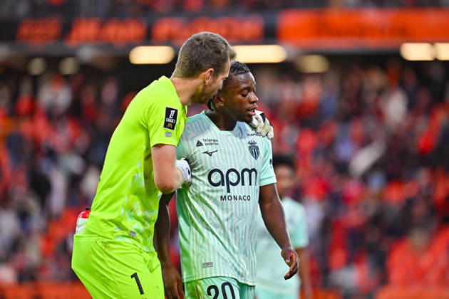 FC Lorient v AS Monaco - Ligue 1 McDonald s 2026 2027 Flavio NAZINHO and Lukas HRADECKY of Monaco during Ligue 1 McDonald s match between Lorient and Monaco at Stade du Moustoir on October 18, 2026 in Lorient, France. Lorient France  Copyright: xIconxSportx 776577183