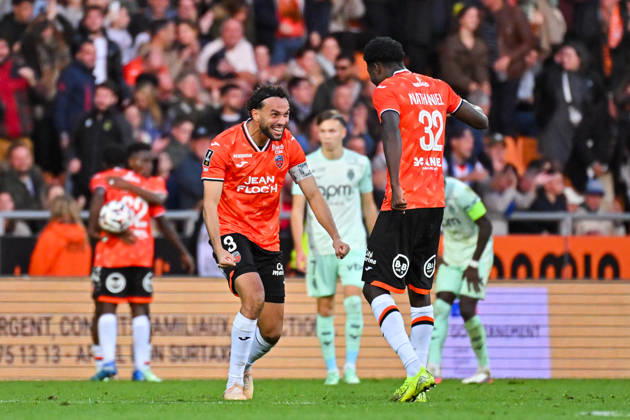 FC Lorient v AS Monaco - Ligue 1 McDonald s 2026 2027 Montassar TALBI of FC Lorient and Nathaniel ADJEI of FC Lorient during Ligue 1 McDonald s match between Lorient and Monaco at Stade du Moustoir on October 18, 2026 in Lorient, France. Lorient France  Copyright: xIconxSportx 776577183