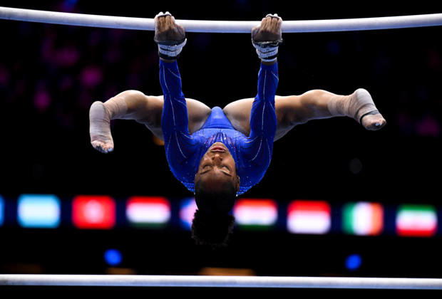 Netherlands Artistic Gymnastics World Championships Qualifiers 9267970 18.10.2026 Skye Blakely of the United States competes on the uneven bars during the women s qualification at the 2026 World Artistic Gymnastics Championships in Rotterdam, the Netherlands. Alexey Filippov Sputnik Rotterdam Netherlands  Copyright: xAlexeyxFilippovx