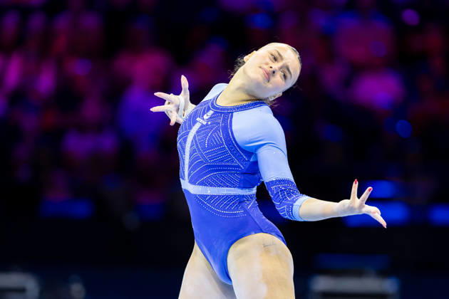 2026-10-18 Artistic Gymnastics World Championships 2026 - Day 2 ROTTERDAM, NETHERLANDS - OCTOBER 18: Emma Leonie Malewski of Germany competes during Day 2 of the Artistic Gymnastics World Championships 2026 at Rotterdam Ahoy on October 18, 2026 in Rotterdam, Netherlands. Rotterdam Rotterdam Ahoy Netherlands Content not available for redistribution in The Netherlands directly or indirectly through any third parties. Copyright: xMarcelxvanxPlateringenx