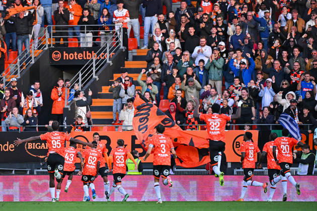 FC Lorient v AS Monaco - Ligue 1 McDonald s 2026 2027 Noah CADIOU of FC Lorient celebrate after scores with teammates during Ligue 1 McDonald s match between Lorient and Monaco at Stade du Moustoir on October 18, 2026 in Lorient, France. Lorient France  Copyright: xIconxSportx 776577183