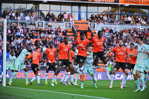 Sport Bilder des Tages FC Lorient v AS Monaco - Ligue 1 McDonald s 2026 2027 Noah CADIOU, Ibrahima BALDE, Montassar TALBI, Denis ZAKARIA, Yvon MVOGO, Ansu FATI, Dembo SYLLA, Isaak TOURE and Nathaniel ADJEI during Ligue 1 McDonald s match between Lorient and Monaco at Stade du Moustoir on October 18, 2026 in Lorient, France. Lorient France  Copyright: xIconxSportx 776577183