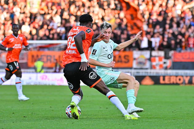 FC Lorient v AS Monaco - Ligue 1 McDonald s 2026 2027 Aleksandr GOLOVIN of Monaco and Nathaniel ADJEI of FC Lorient during Ligue 1 McDonald s match between Lorient and Monaco at Stade du Moustoir on October 18, 2026 in Lorient, France. Lorient France  Copyright: xIconxSportx 776577183