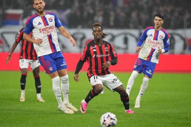 Olympique Lyonnais v OGC Nice - Ligue 1 McDonald s 2026 2027 Elye WAHI of OGC Nice and Tanner TESSMANN of Olympique Lyonnais and Kail BOUDACHE of Olympique Lyonnais during Ligue 1 McDonald s match between Lyon and Nice at Groupama Stadium on October 18, 2026 in Lyon, France. Lyon France  Copyright: xDavexWinterx 776577179