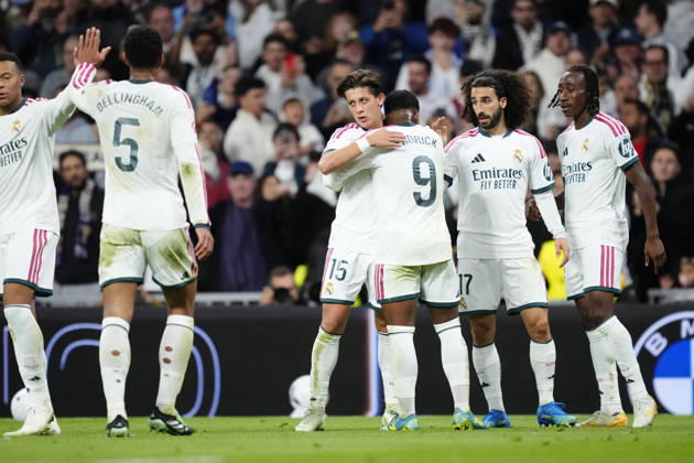 Real Betis Balompie v FC Barcelona, Barca - LaLiga EA Sports 2026 27 Arda Guler attacking midfield of Real Madrid and Turkiye celebrates after scoring his sides first goal during the LaLiga EA Sports 2026 27 match between Real Betis Balompie and FC Barcelona at Estadio La Cartuja on October 18, 2026 in Seville, Spain. Seville Spain  Copyright: xJosexBretonx originalFilename:bretonhernandez-realbeti261018_nppNM.jpg