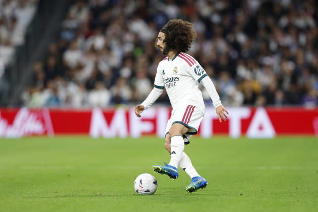 RECORD DATE NOT STATED Marc Cucurella (Real Madrid CF) controls the ball during the LaLiga EA Sports match between Real Madrid CF and Sevilla FC at Estadio Santiago Bernabéu on October 18, 2026 in Madrid, Spain. (Photo by Manu Reino DeFodi Images) -