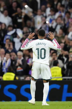 Real Betis Balompie v FC Barcelona, Barca - LaLiga EA Sports 2026 27 Kylian Mbappe centre-forward of Real Madrid and France celebrates after scoring his sides first goal during the LaLiga EA Sports 2026 27 match between Real Betis Balompie and FC Barcelona at Estadio La Cartuja on October 18, 2026 in Seville, Spain. Seville Spain  Copyright: xJosexBretonx originalFilename:bretonhernandez-realbeti261018_npSZn.jpg