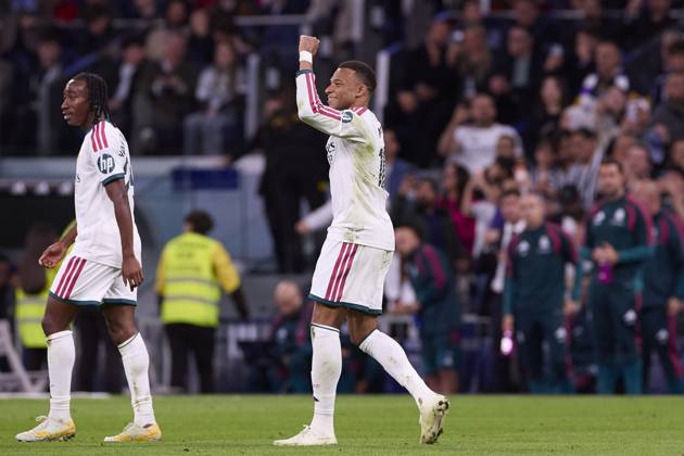 October 18, 2026, Madrid, Spain: Kylian Mbappe (Real Madrid CF) celebrates a goal during the LaLiga EA SPORTS 2026 2027 match between Real Madrid CF and Sevilla FC..Final score: Real Madrid CF 4-1 Sevilla FC. Madrid Spain - ZUMAs197 20261018_aaa_s197_228 Copyright: xFedericoxTitonex