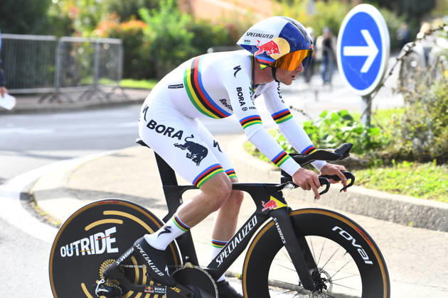 October 18, 2026, Les Herbiers, Pays De La Loire, France: Red BullÃBoraÃHansgrohes Belgian rider Remco Evenepoel competes in the Chrono des Nations in Les Herbiers, France, on October 18, 2026. Les Herbiers France - ZUMAh284 20261018_znp_h284_003 Copyright: xRonanxHoussinx
