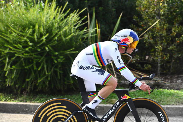 October 18, 2026, Les Herbiers, Pays De La Loire, France: Red BullÃBoraÃHansgrohes Belgian rider Remco Evenepoel competes in the Chrono des Nations in Les Herbiers, France, on October 18, 2026. Les Herbiers France - ZUMAh284 20261018_znp_h284_004 Copyright: xRonanxHoussinx