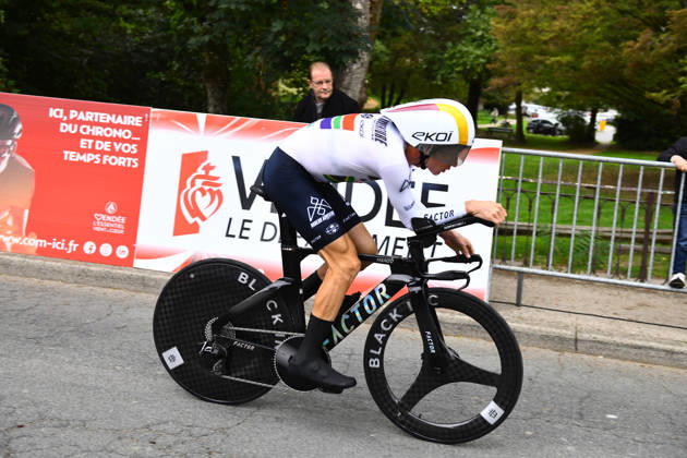 October 18, 2026, Les Herbiers, Pays De La Loire, France: South African cyclist Stefan de Bod of the .Modern Adventure Pro Cycling team competes in the Chrono des Nations in Les Herbiers, France, on October 18, 2026. Les Herbiers France - ZUMAh284 20261018_znp_h284_016 Copyright: xRonanxHoussinx