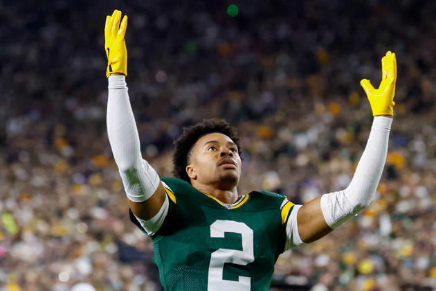 Oct 18, 2026; Green Bay, WI, USA; Green Bay Packers cornerback Brandon Cisse (2) praying before the NFL, American Football Herren, USA game against the Dallas Cowboys at Lambeau Field. Mandatory Credit: -Cal Media. NFL 2026: Cowboys Vs Packers OCT 18 - ZUMAc04_ 20261018_zma_c04_457 Copyright: xDarrenxLeex