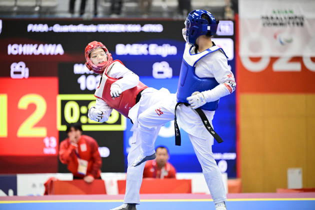 Momo Ichikawa (JPN), OCTOBER 19, 2026 - Para Taekwondo : Womens K44 -47kg Quarter-Final during the Asian Para Games Aichi-Nagoya 2026 at Nagoya City Mizuho Park Gymnasium in Aichi, Japan. Noxthirdxpartyxsales  aflo_357271111 KikuchixKyox