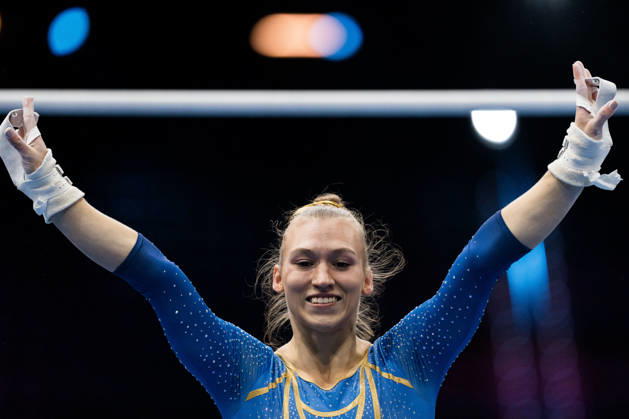 261019 Alva Eriksson of Sweden competes in women s uneven bars qualifications during day three of the 2026 Artistic Gymnastics World Championships on October 19, 2026 in Rotterdam. Photo: Joel Marklund BILDBYRÅN kod JM JM0860 bbeng artistisk gymnastik artistic gymnastics gymnastik-vm vm artistic gymnastics world championships dambbeng artistisk gymnastik artistic gymnastics gymnastik-vm vm artistic gymnastics world championships dam sverige jubel sweden Copyright: JOELxMARKLUND BB261019JM007