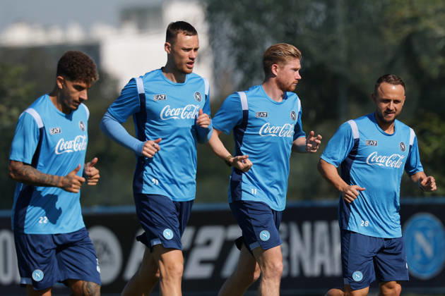 Napoli’s Kevin De Bruyne During training at the SSC Napoli sports center, Champions League Napoli - Bodo Glimt Castel Volturno (CE) on October 19 , 2026  Copyright: xAlessandroxGarofalo LaPressex