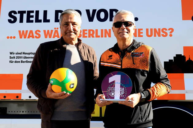 19.10.2026, DEU, GER , Deutschland, Volleyball, BR Volleys PK, Saison 2026 2027), Berlin, BR Volleys Geschäftsfuehrer Kaweh Niroomand, Headcoach Andrea Anastasi, Kapitän Ruben Schott nordphoto GmbH Engler Berlin Berlin Berlin Deutschland Copyright: xNordphotox xEnglerx