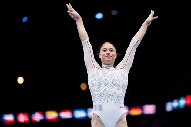 261019 Morgane Osyssek-Reimer of France competes in women s balance beam qualifications during day three of the 2026 Artistic Gymnastics World Championships on October 19, 2026 in Rotterdam. Photo: Joel Marklund BILDBYRÅN kod JM JM0860 bbeng artistisk gymnastik artistic gymnastics gymnastik-vm vm artistic gymnastics world championships dambbeng artistisk gymnastik artistic gymnastics gymnastik-vm vm artistic gymnastics world championships dam jubel frankrike france Copyright: JOELxMARKLUND BB261019JM055