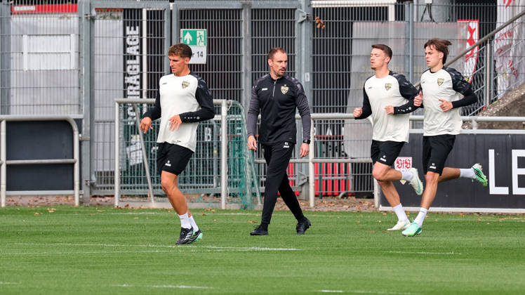 19.10.2026, Stuttgart, Fußball UEFA Champions League, Saison 2026-2027, VfB Stuttgart Training, Grischa Prömel, Matthias Schiffers
