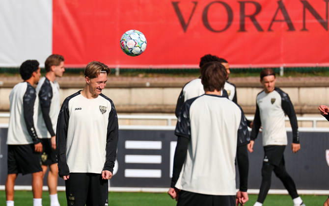 19.10.2026, Stuttgart, Fußball UEFA Champions League, Saison 2026-2027, VfB Stuttgart Training, Angelo Stiller