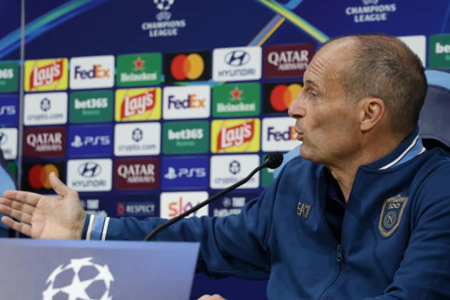 press conference, PK, Pressekonferenz SSC Napoli Napoli™s Italian coach Massimiliano Allegri during the SSC Napoli press conference the day before the Champions League football match against Bodo Glimt at the Diego Armando Maradona stadium in Napoli on 19, October, 2026. ABP11793 Copyright: xAntonioxBalascox