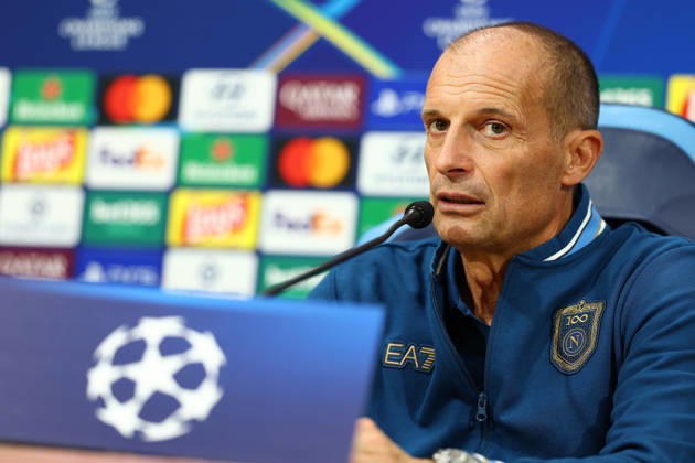 Napoli’s head coach Massimiliano Allegri During the Napoli-Bodo Glimt Champions League press conference, PK, Pressekonferenz in the press room at the Diego Armando Maradona Stadium on October 19, 2026.  Copyright: xAlessandroxGarofalo LaPressex