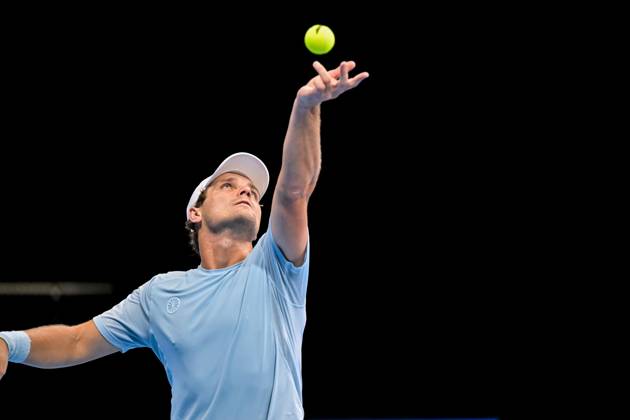 Bart Stevens of The Netherlands pictured in action during the European Open ATP, Tennis Herren tennis tournament in Brussels, on 19 October. This year s edition of the tournament is taking place from 17 to 25 October DAVIDxPINTENS  x190297633x