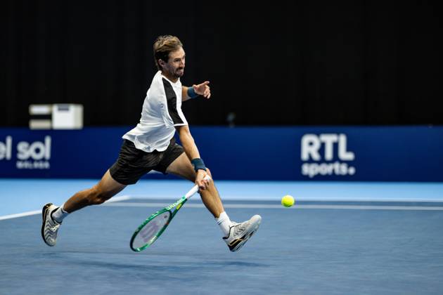 Andres Molteni of Argentina pictured in action during the European Open ATP, Tennis Herren tennis tournament in Brussels, on 19 October. This year s edition of the tournament is taking place from 17 to 25 October DAVIDxPINTENS  x190298286x