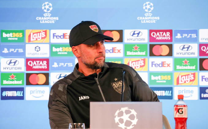 19.10.2026, Stuttgart, Fußball UEFA Champions League, Saison 2026-2027, VfB Stuttgart Pressekonferenz, VfB Trainer Sebastian Hoeneß