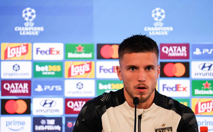 19.10.2026, Stuttgart, Fußball UEFA Champions League, Saison 2026-2027, VfB Stuttgart Pressekonferenz, Ermedin Demirovic