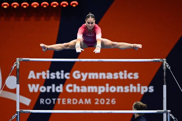 Netherlands Artistic Gymnastics World Championships Qualifiers 9268337 19.10.2026 Vera van Pol of the Netherlands competes on the uneven bars during the women s qualification of the 2026 World Artistic Gymnastics Championships in Rotterdam, the Netherlands. Alexey Filippov Sputnik Rotterdam Netherlands  Copyright: xAlexeyxFilippovx