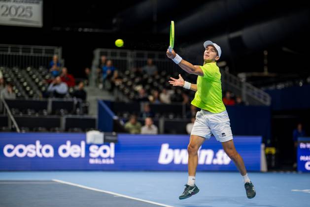 Andrea Guerrieri of Italy pictured in action during the European Open ATP, Tennis Herren tennis tournament in Brussels, on Monday 19 October. This year s edition of the tournament is taking place from 17 to 25 October JASPERxJACOBS  x190304977x