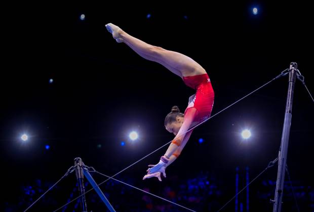 ROTTERDAM - Naomi Visser during the qualifications at the World Gymnastics Championships in Rotterdam Ahoy. IRIS VAN DEN BROEK ANP xVIxANPxSportx xxANPxIVx 572980058 originalFilename: 572980058.jpg