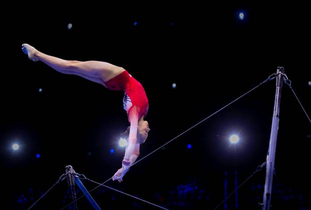 ROTTERDAM - Naomi Visser during the qualifications at the World Gymnastics Championships in Rotterdam Ahoy. IRIS VAN DEN BROEK ANP xVIxANPxSportx xxANPxIVx 572980115 originalFilename: 572980115.jpg