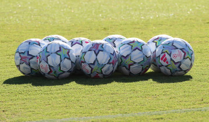 SOCCER - UEFA Champions League - AS Roma - press conference, PK, Pressekonferenz and Training Photo by IPA ABACAPRESS.COM89917382 - October 19, 2026 Champions League: Gasperini Press Conference Training Sessions In the photo: Champions balls (Photo by Gino Mancini) Roma Italy Copyright: xIPAxSport ABACAx