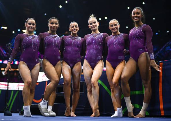 Netherlands Artistic Gymnastics World Championships Qualifiers 9268657 19.10.2026 Athletes of Great Britain pose during the women s qualification of the 2026 World Artistic Gymnastics Championships in Rotterdam, the Netherlands. Alexey Filippov Sputnik Rotterdam Netherlands  Copyright: xAlexeyxFilippovx