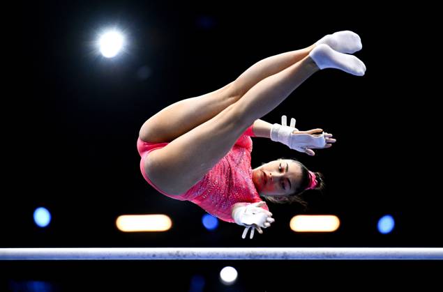 Netherlands Artistic Gymnastics World Championships Qualifiers 9268665 19.10.2026 Liudmila Roshchina of Team World Gymnastics Neutral Athletes 2 competes on the uneven bars during the women s qualification of the 2026 World Artistic Gymnastics Championships in Rotterdam, the Netherlands. Alexey Filippov Sputnik Rotterdam Netherlands  Copyright: xAlexeyxFilippovx